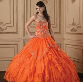 Vestido de 15 años color Naranja