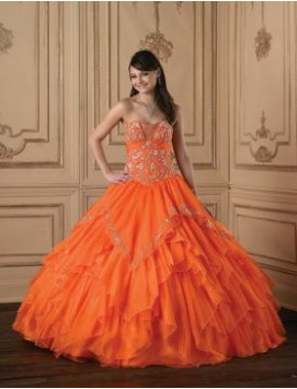 Vestido de 15 años color Naranja