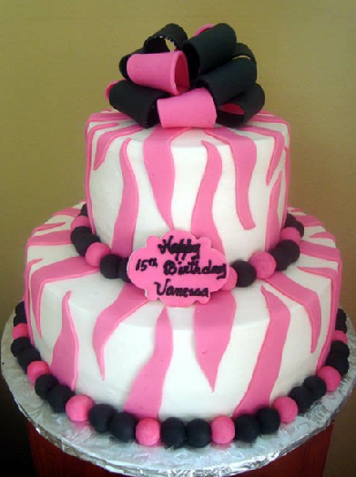 pastel de 15 años rosa