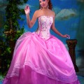 Vestido de 15 años rosa estilo princesa