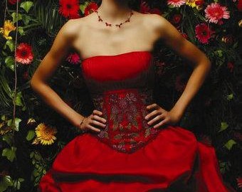 vestido de 15 años color rojo