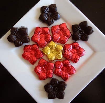 Chocolates en forma de flor